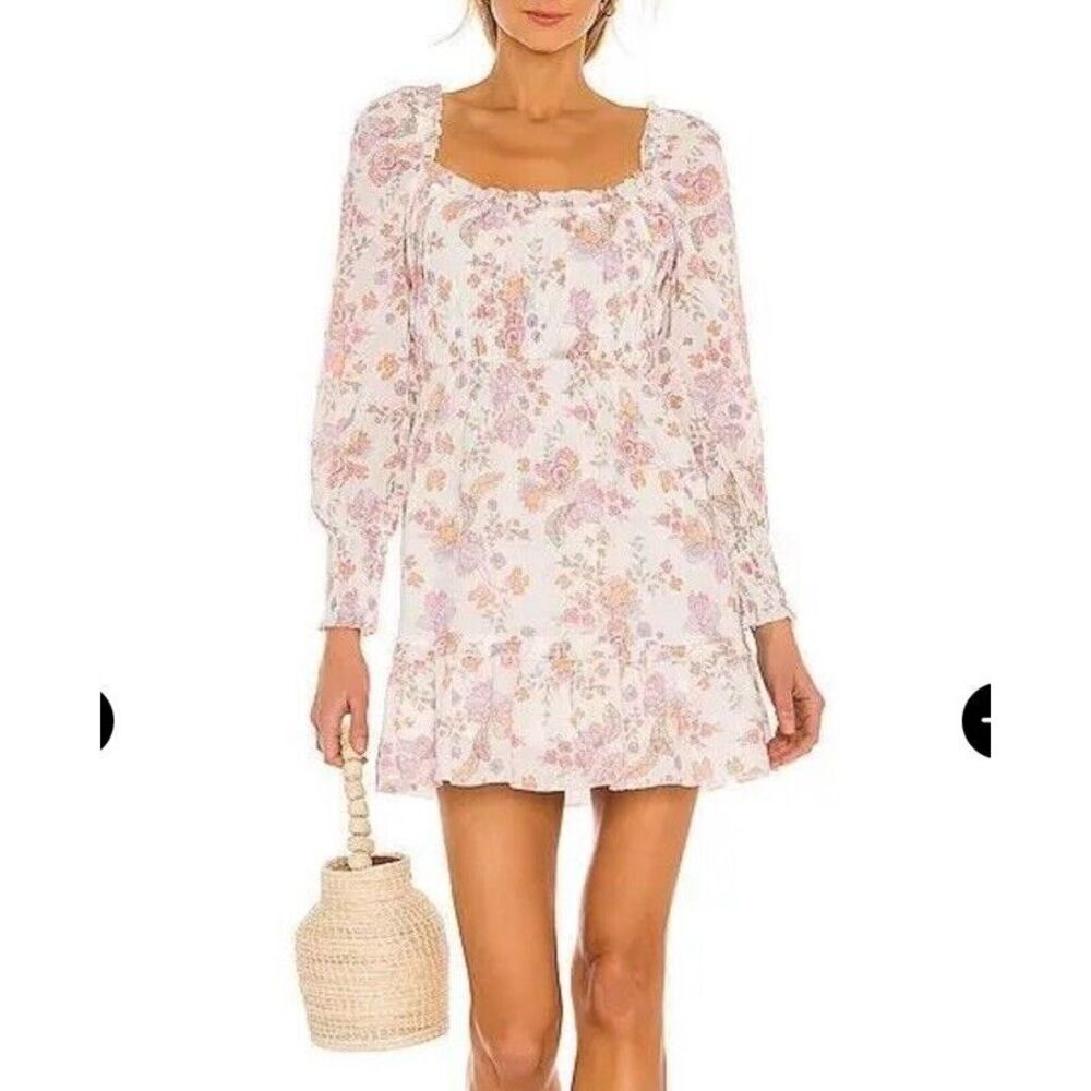 REVOLVE Hansen & Gretel Size S Brodie Boheme Floral‎ Mini Dress Long Sleeve $299